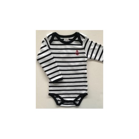 Baby Body Long Sleeve Papylou White Striped