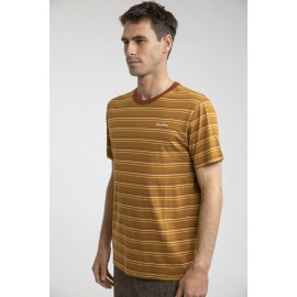 Tee Shirt Homme RHYTHM Everyday Stripe Tobacco