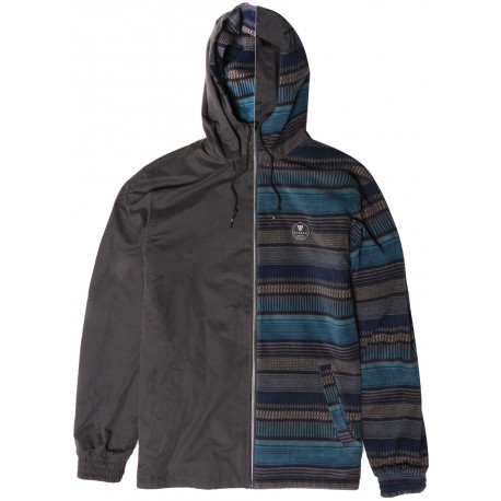 VISSLA Breakers II Men's Reversible Jacket Black Fade Lined