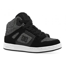 DC Junior Pure High Top Montantes Shoe Black Heather Gray