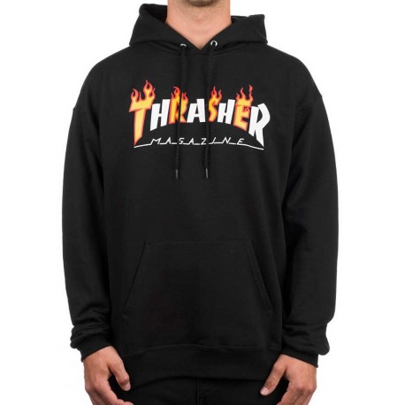  Thrasher Flame Mag Black Hood Sweat