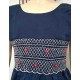 Hand-Embroidered Hand Embroidered Junior Dress MARINETTE Blue White Red