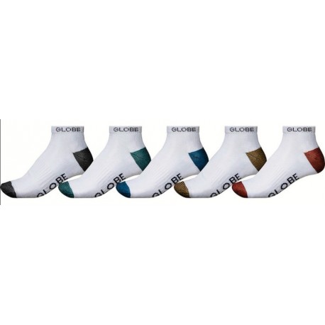 Globe Ingles Ankle Sock 5 Pack White