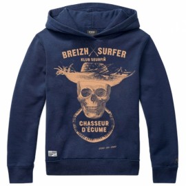 Hooded Kids Sweatshirt Stered Breizh Surfer Marine