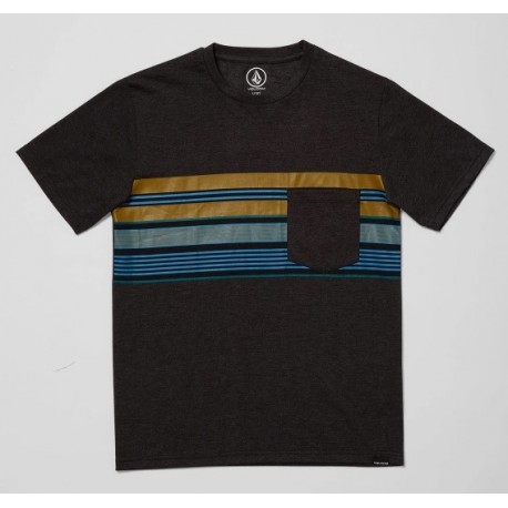 VOLCOM Line Stack Heather Black Junior Tee