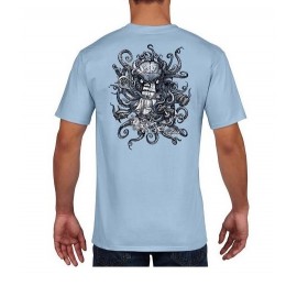 RIETVELD Kraken Time Light Blue Men's Tee Shirt