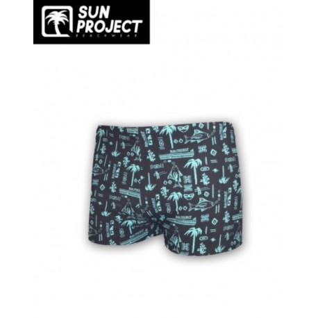 SUN PROJECT Children's Swim Boxer - Blue Palm