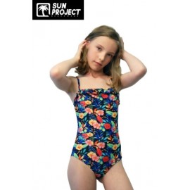 One Piece Swimsuit Child SUN PROJECT Black Floral