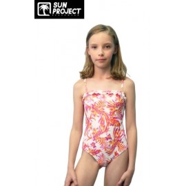 Maillot de bain 1 Piece Enfant SUN PROJECT Fleuri Blanc