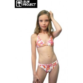 Maillot de bain 2 Pieces Enfant SUN PROJECT Fleurie Blanc