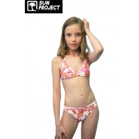 Maillot de bain 2 Pieces Enfant SUN PROJECT Fleurie Blanc