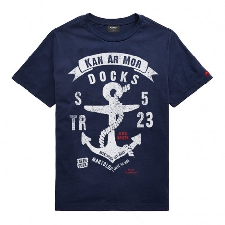 Tee Shirt Enfant Stered Ancre Kan ar Mor Navy