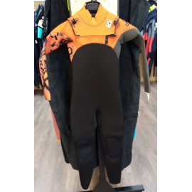 C-Skins Junior Session Wetsuit Chest Zip 4/3mm Black Orange C-Ollage Charcoal