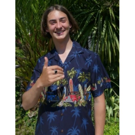 Aloha Republic Tapa Fusion Navy Shirt