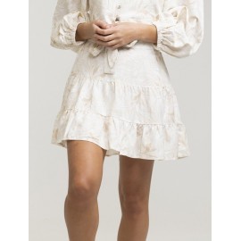 RHYTHM Banksia Tiered Mini White Skirt