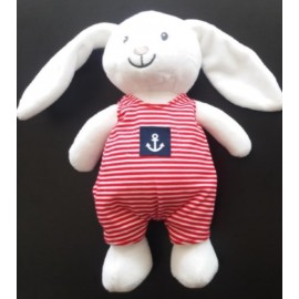 Peluche Papylou Lapin Marin Blanc