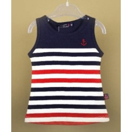 Baby Dress PAPYLOU Arzon Navy Red and White