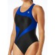 Woman swimsuit one piece TYR Alliance Splice Maxfit Black Blue