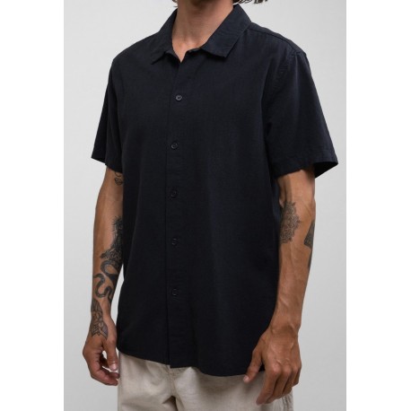 RHYTHM Classic Linen Vintage Black Shirt