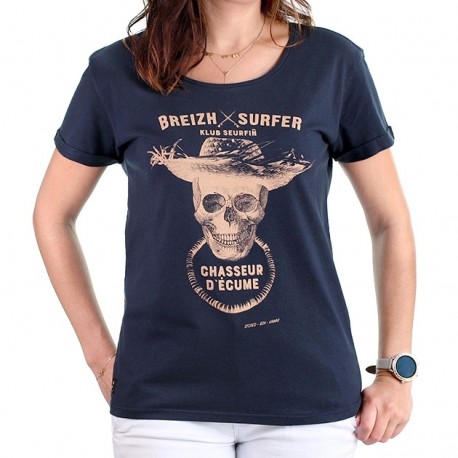 Tee Shirt Femme STERED Breizh-surfer Marine