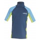 Junior C-Skins Rash X Short Sleeve Vest Navy Lime Blue