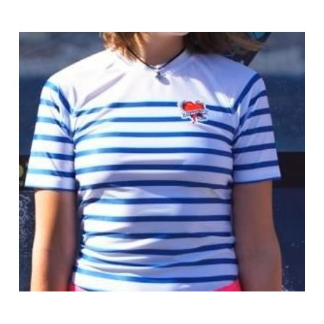 Lycra Surf Pistols Women's Mariniere Short Sleeve Pin Up Shirt