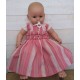 Hand-Embroidered Hand-Embroidered Baby Dress Aélya Pink Striped