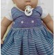 Hand-Embroidered Hand-Embroidered Baby Dress Ocean Stripe Blue