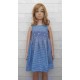 Hand-Embroidered Hand-Embroidered Childrens Dress Ocean Stripe Blue