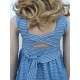 Hand-Embroidered Hand-Embroidered Childrens Dress Ocean Stripe Blue