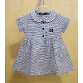 Papylou Cannet Baby Dress White and Navy