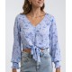 Haut RHYTHM Bloom Long Sleeve Whisper Blue