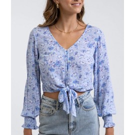 Haut RHYTHM Bloom Long Sleeve Whisper Blue