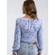 Haut RHYTHM Bloom Long Sleeve Whisper Blue