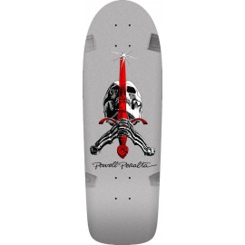 Powell Peralta Rodriguez Skull & Sword 10.0" Silver Skateboard Deck