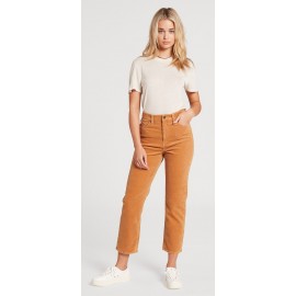 Volcom Women's Stoned Straight Camel Velvet Trousers