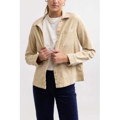 RHYTHM Ottway Corduroy Stone Women's Velvet Shirt