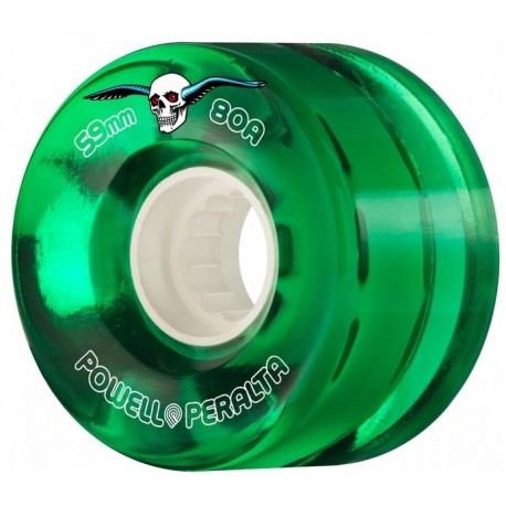 Powell Peralta Clear Cruiser Skateboard Wheels Green 59mm 80A