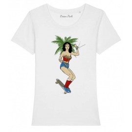 Tee Shirt Femme OCEAN PARK Wonder Skate Blanc