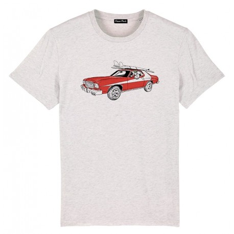 OCEAN PARK Surf Road Men's Tee Shirt Off White Heather