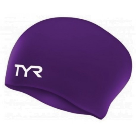 Swimming Cap in SILICONE TYR Long Blue Hair