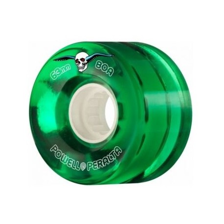 Powell Peralta Clear Cruiser Skateboard Wheels Green 63mm 80A