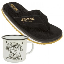 Cozy Box COOL SHOE Tong Black and Mug