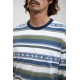 RHYTHM Libre Stripe Vintage Men's Long Sleeve Tee Shirt Olive