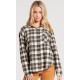 Chemise Flanelle Femme VOLCOM Plaid To Meet U Shirt Mushroom