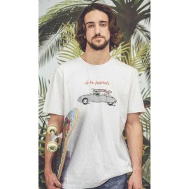 OCEAN PARK Men's Tee Shirt A La French Off-White Heather