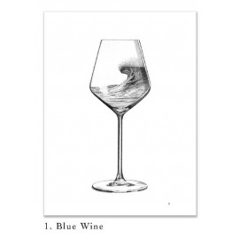 Art Drawing MADAME HUBERT N 1 Blue Wine