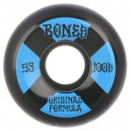 Bones 100'S 53mm Black Og Formula V5 Sidecut Skateboard Wheels