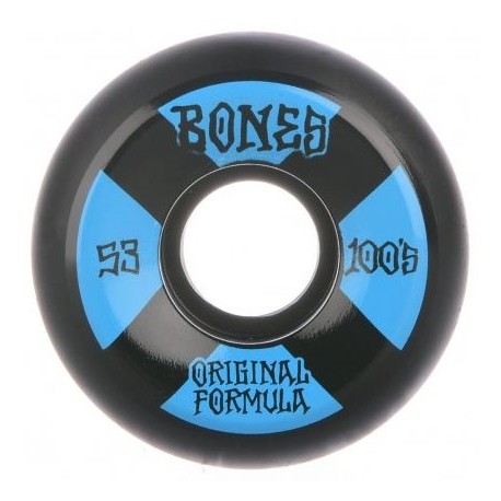 Bones 100'S 53mm Black Og Formula V5 Sidecut Skateboard Wheels