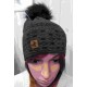 HIGHLANDS CROSS Roselyn Women's Beanie Fake Fur Pompon Grey